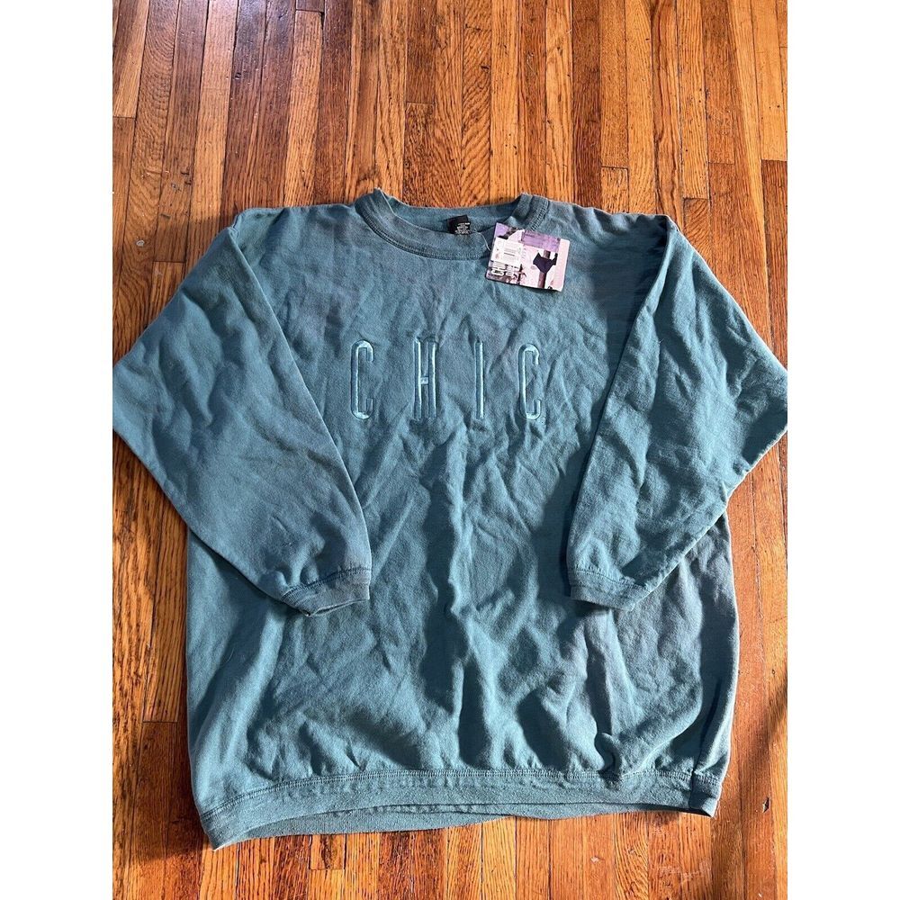 Chic sportswear plus crewneck sweatshirt Womens‎ Size XXL Green NWT